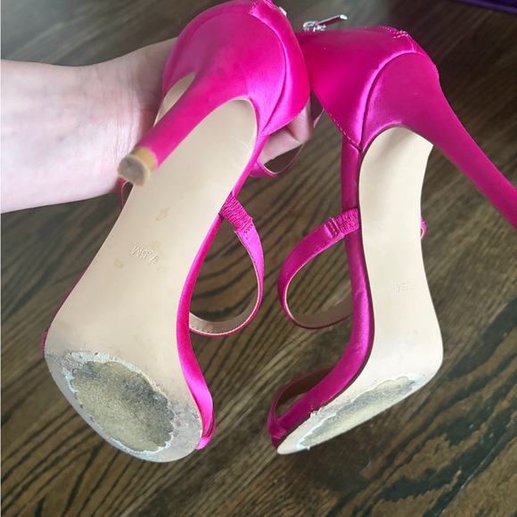 Steve Madden Women's Hot Pink Strappy High Heel Sandals - Picture 4 of 4